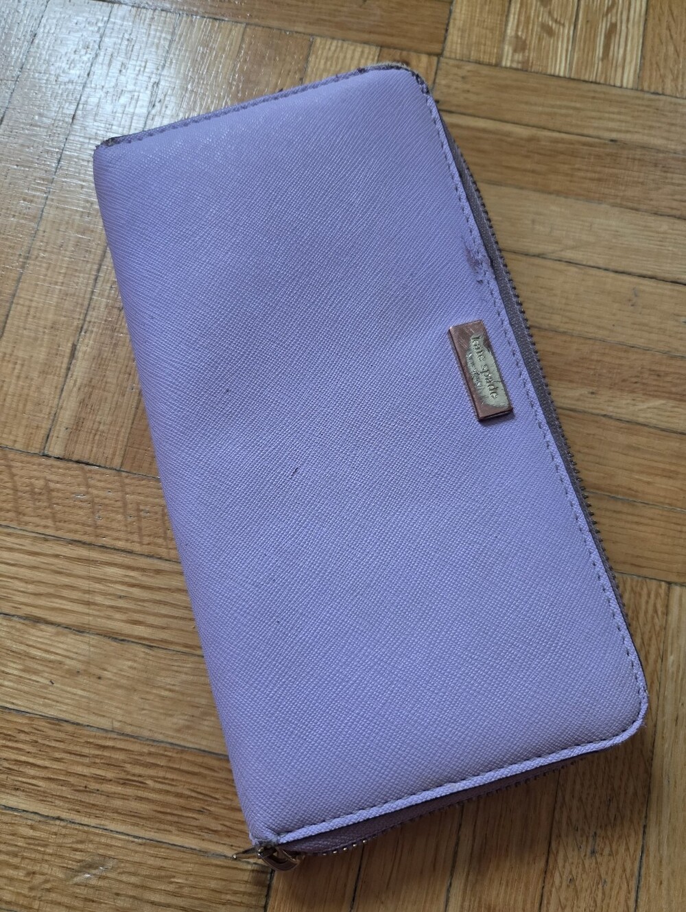 Kate Spade Lavender Saffiano Zip Around Wallet
